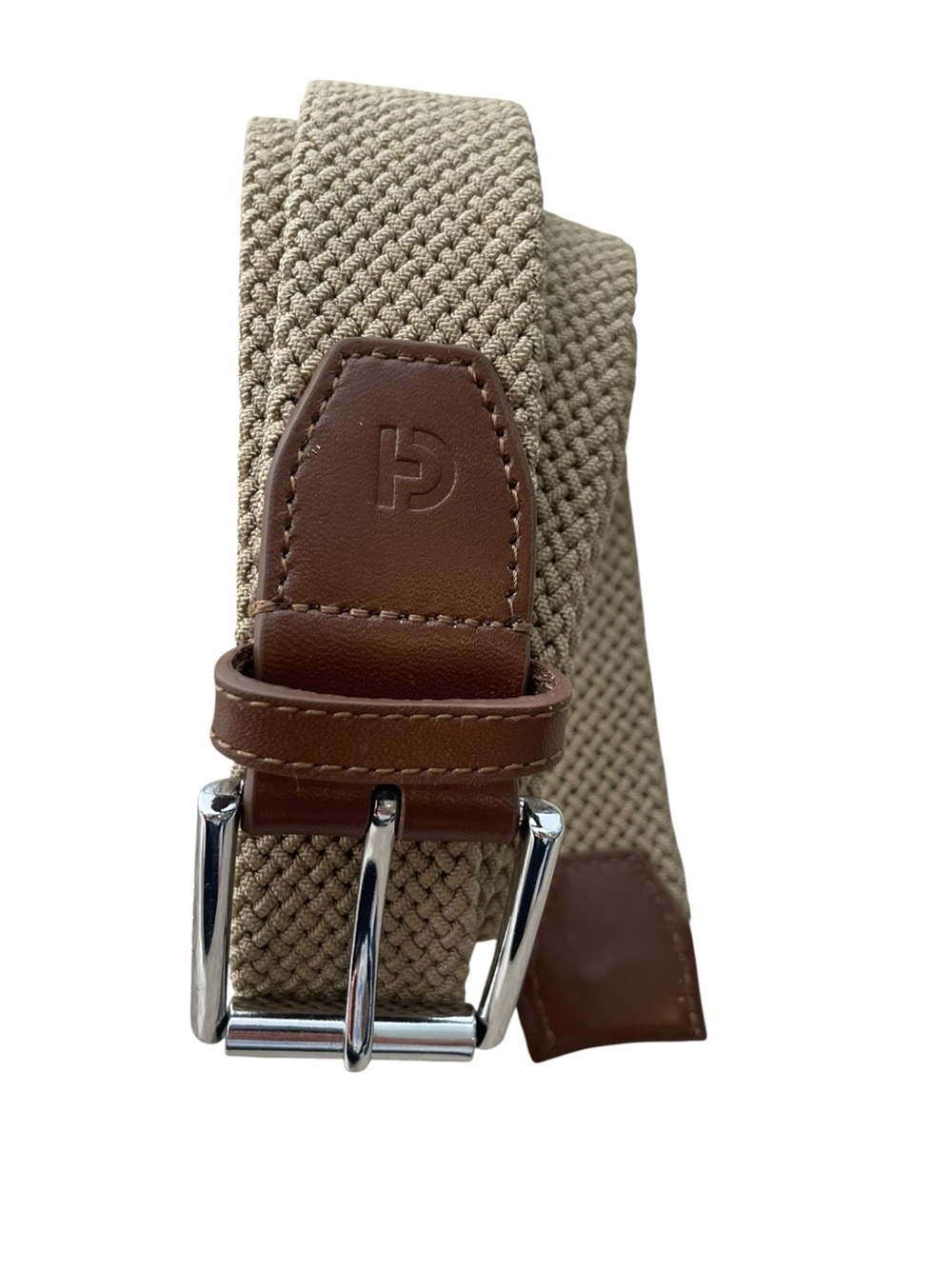 Cole Haan Men's Adjustable Casual Corded Web Belt Tan Brown Golf Men's Sz 42